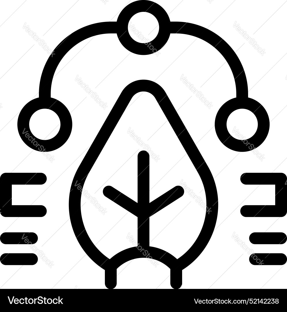 Leaf connected with circles representing Vector Image