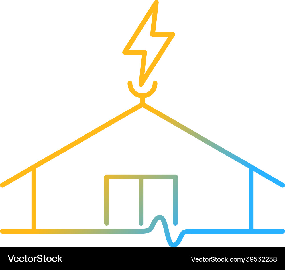 Lightning rod gradient linear icon Lightning rod gradient linear icon vector image
