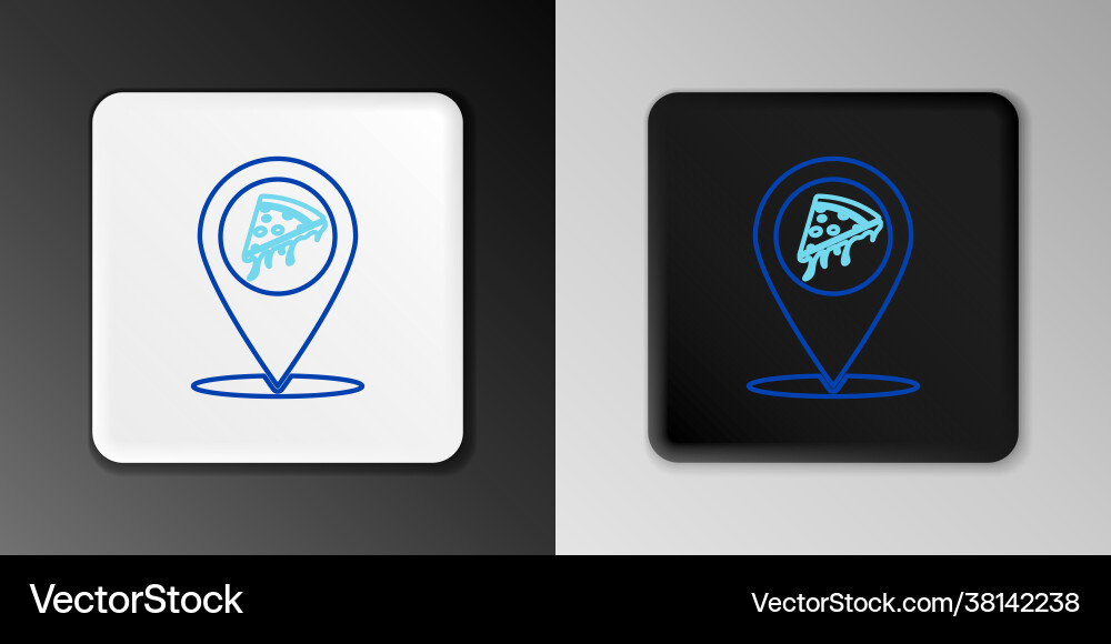Line map pointer with fast food slice pizza icon Line map pointer with fast food slice pizza icon vector image