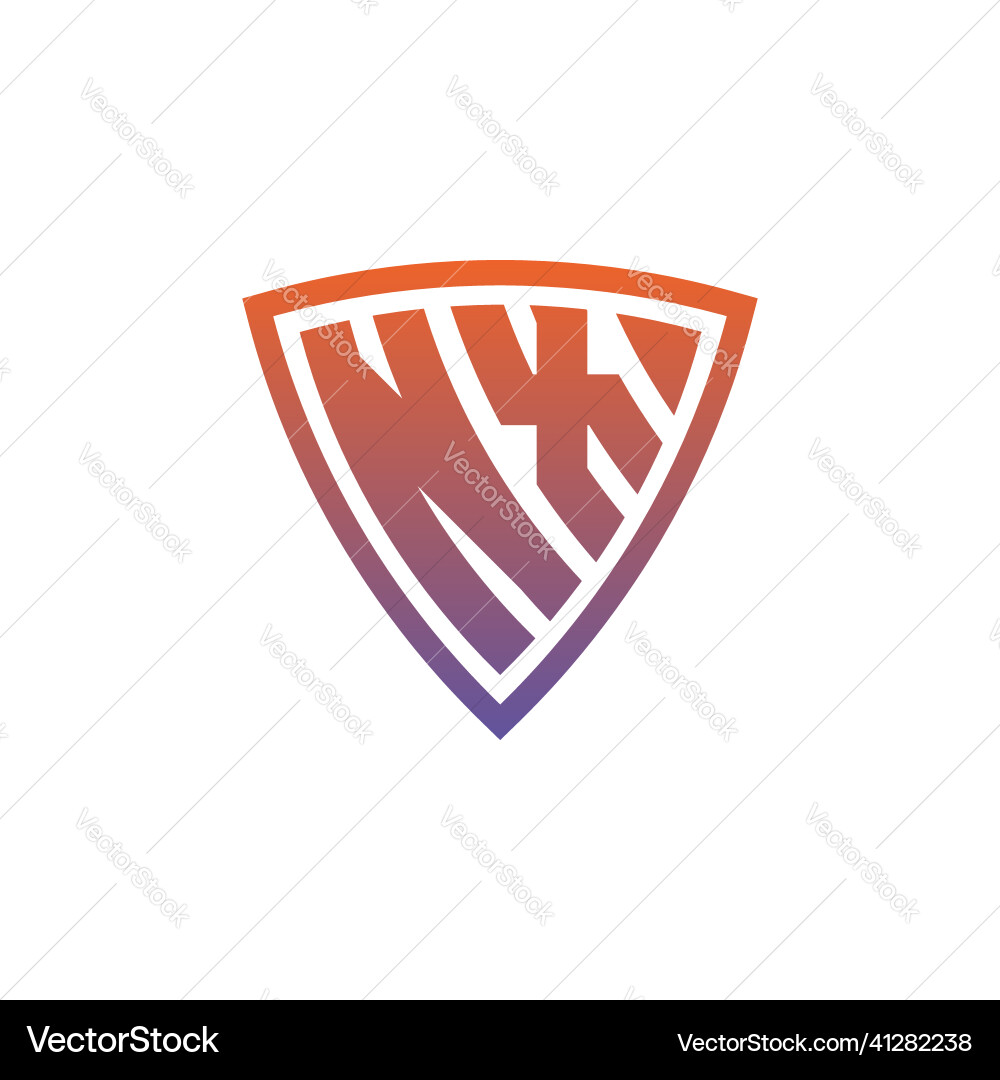Nx logo shield monogram gradient style design vector image