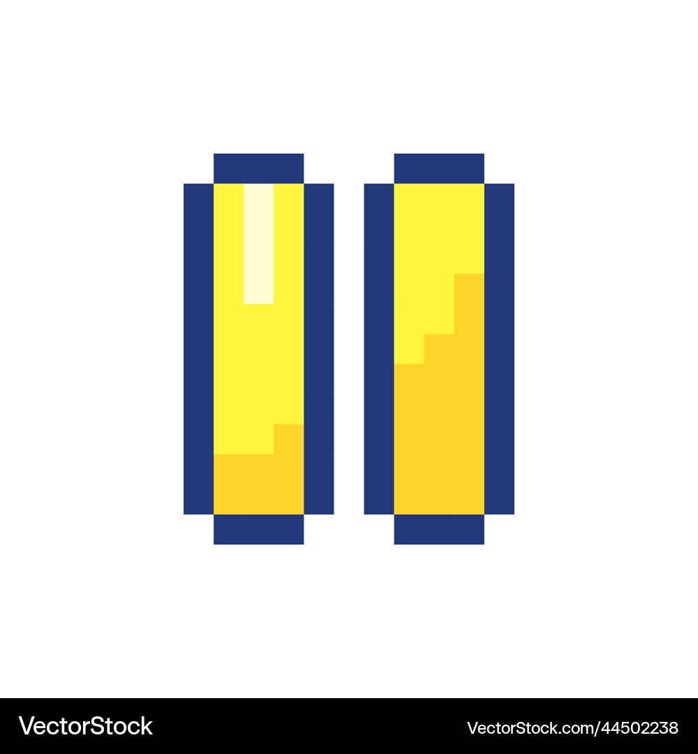 Pause button pixelated rgb color ui icon Pause button pixelated rgb color ui icon vector image