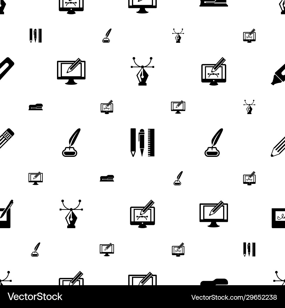 Pen icons pattern seamless included editable Pen icons pattern seamless included editable vector image