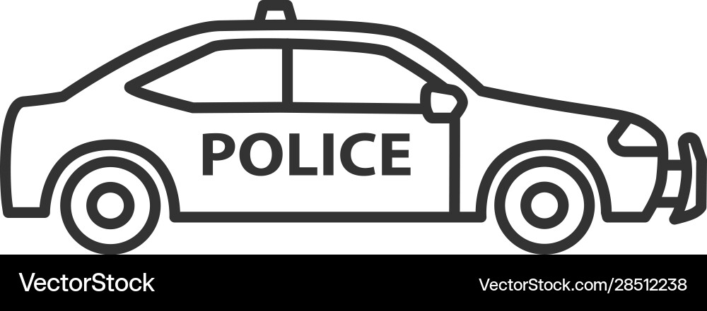 Polizeiauto lineare Symbol Polizeiauto lineare Symbol vektorbild