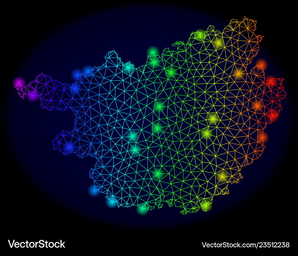 Polygonal 2d color mesh map of guangxi zhuang Polygonal 2d color mesh map of guangxi zhuang vector image
