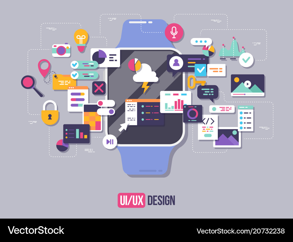 Smartwatch UI/UX Development vector image