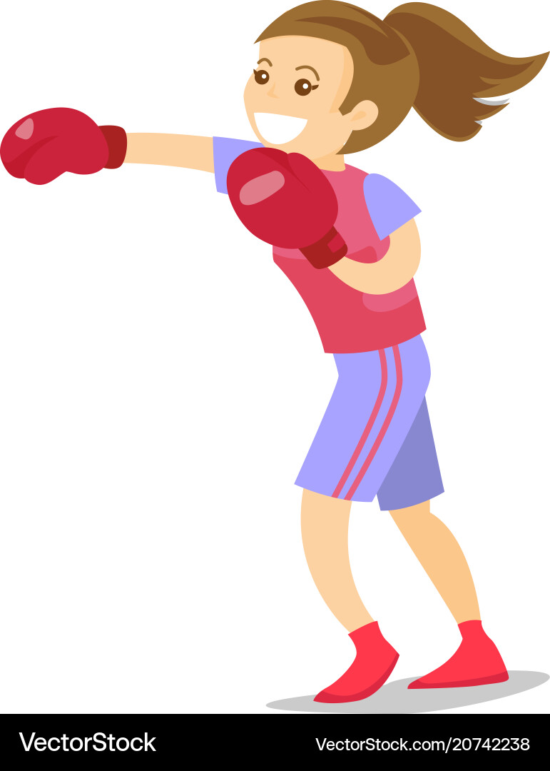 Smiling Boxer in Boxing Gloves Vector Image