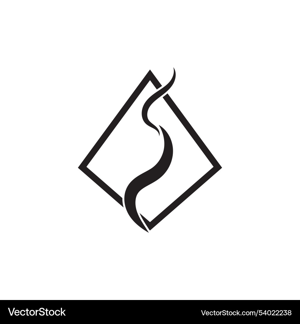 Smoke steam icon logo isolated on white Royalty Free Vector