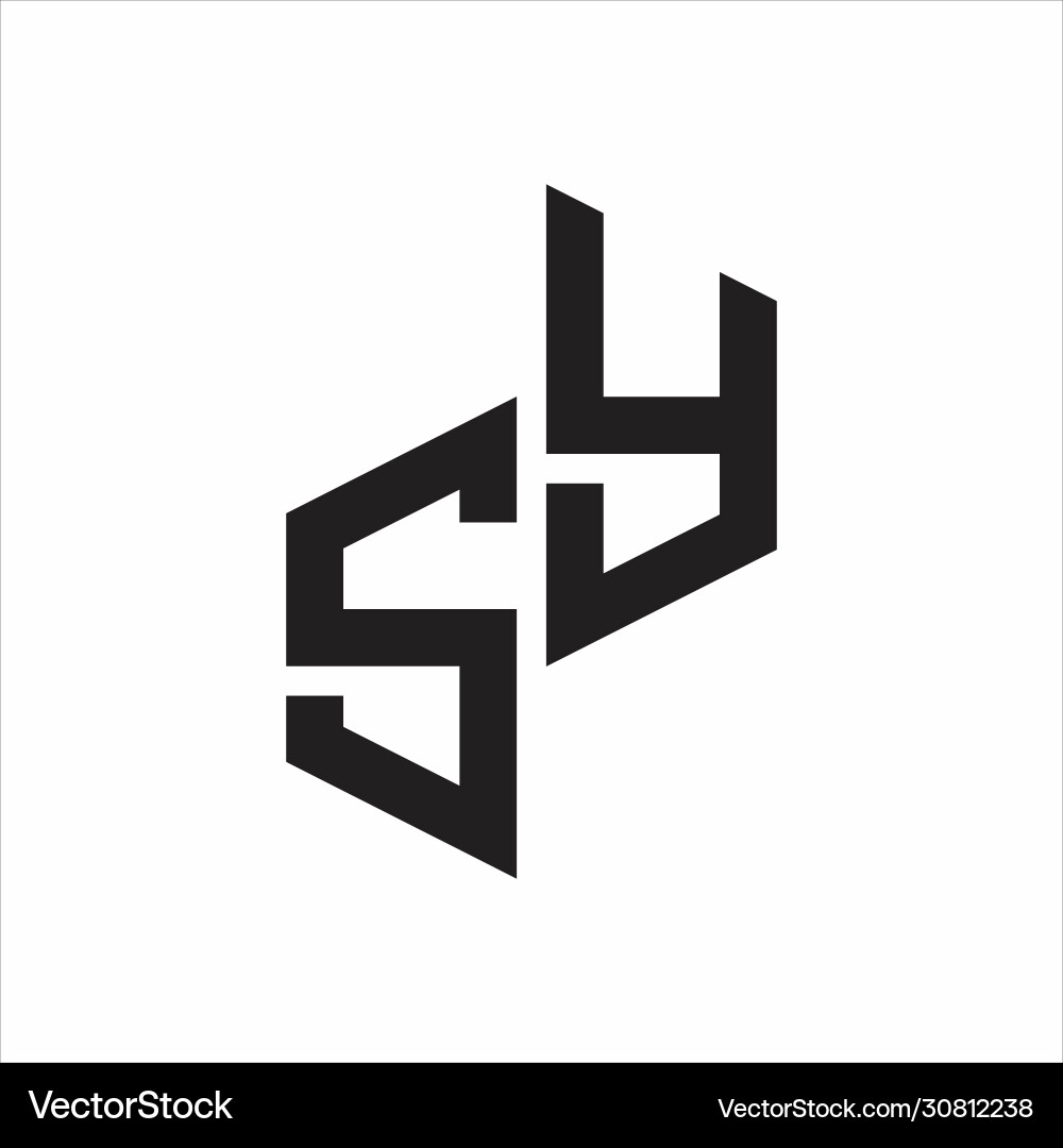Sy initial letters logo monogram with up to down vector image