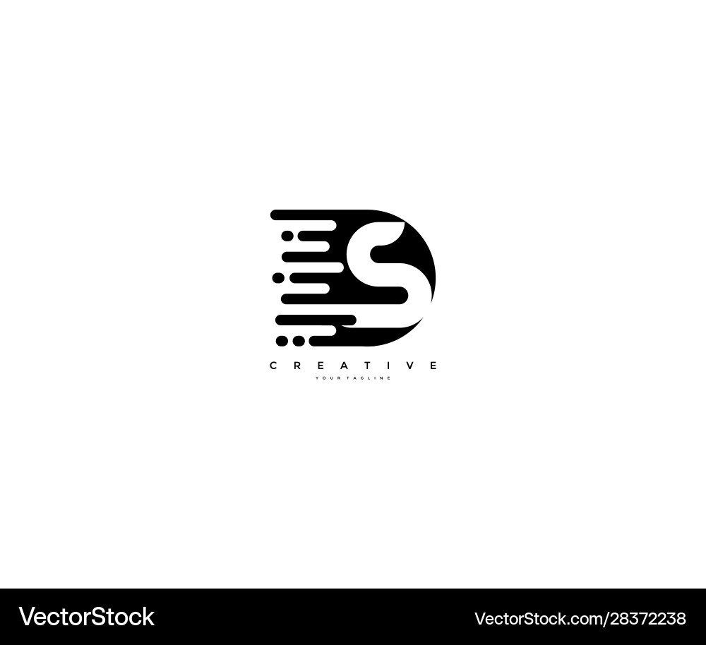 Text s monogram black transition element logotype vector image