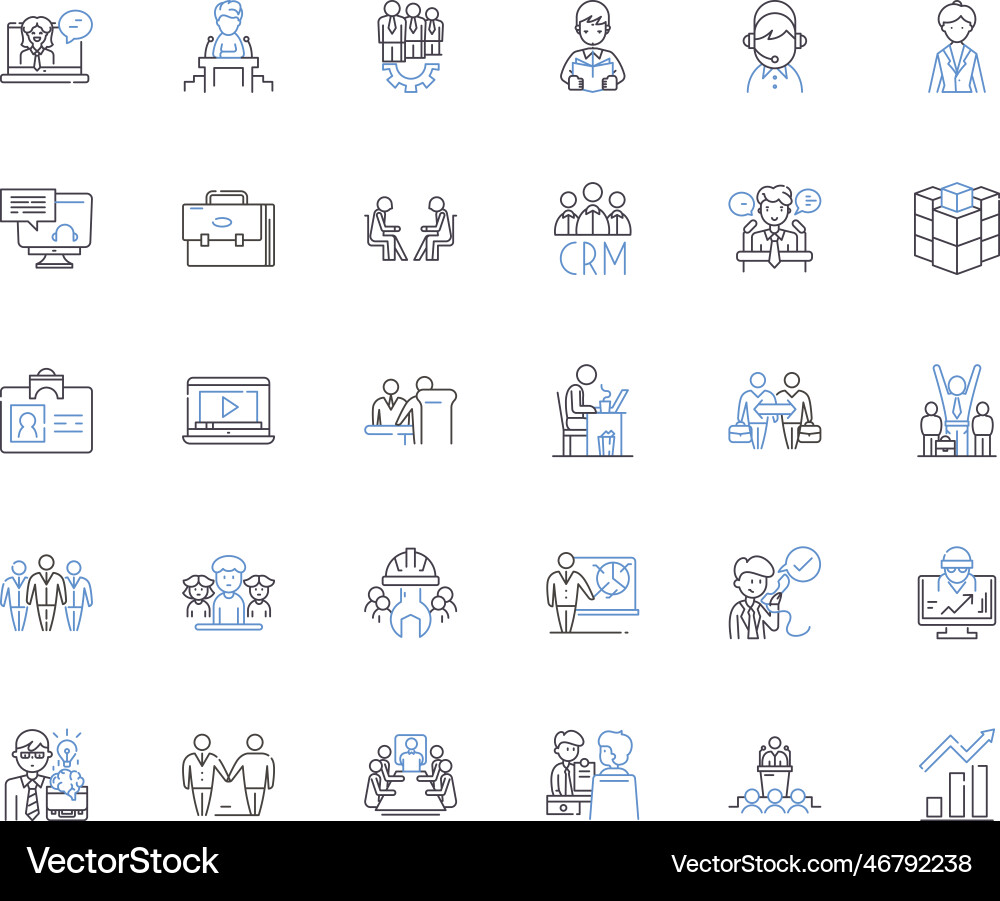 Vocation line icons collection calling Vocation line icons collection calling vector image