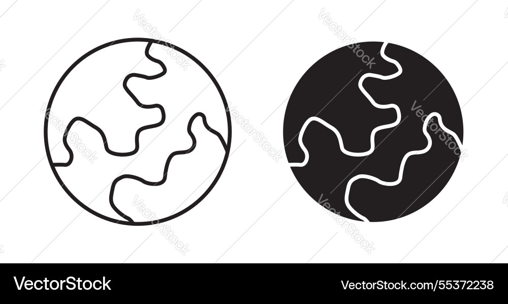 World icon set in thin line for web Vector Image