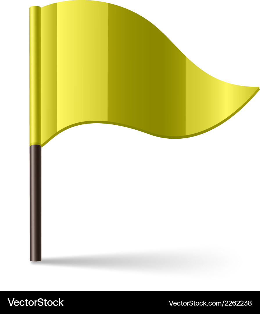 Yellow Triangular Flag Vector Image