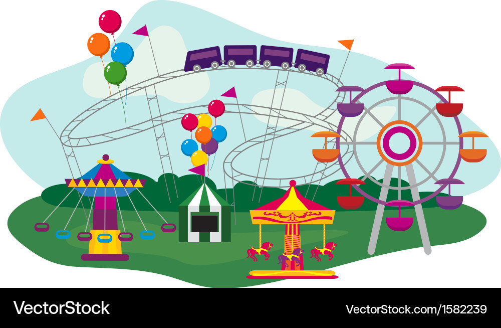 Amusement park Royalty Free Vector Image - VectorStock