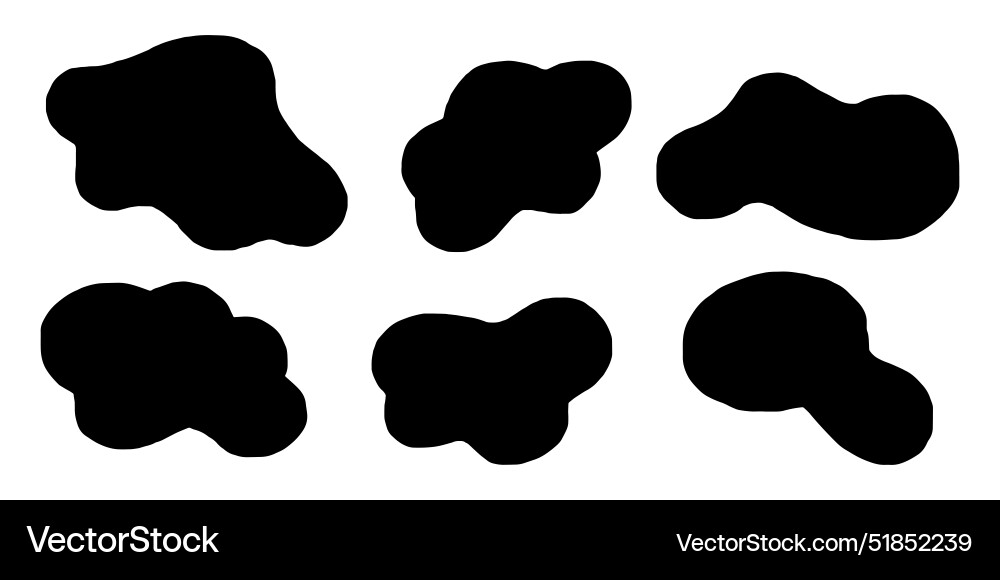 Blob shapes set random blotch inkblot stone Blob shapes set random blotch inkblot stone vector image