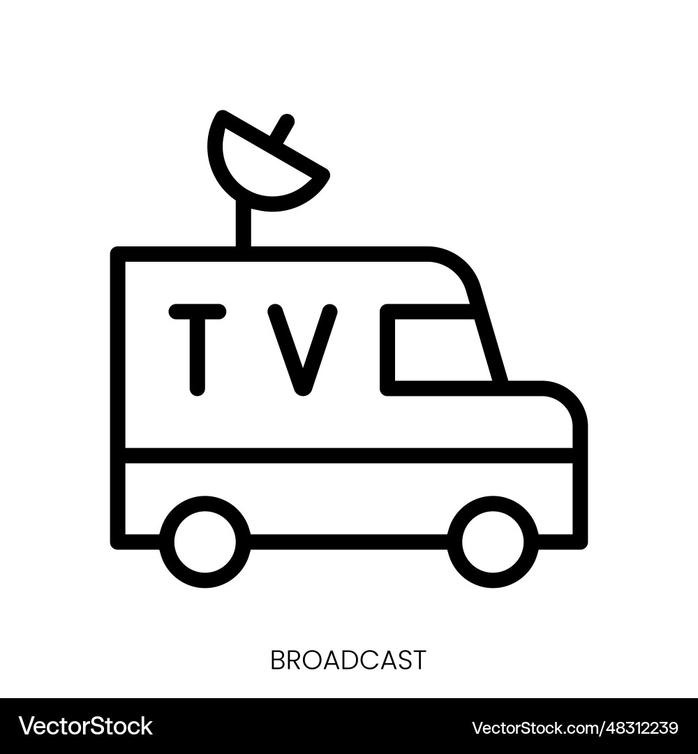 Broadcast icon line art style design isolated Broadcast icon line art style design isolated vector image