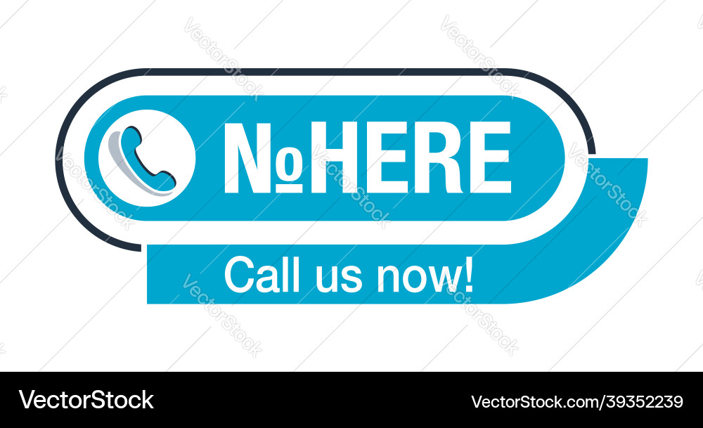 Call us now flat blue web button block Vector Image