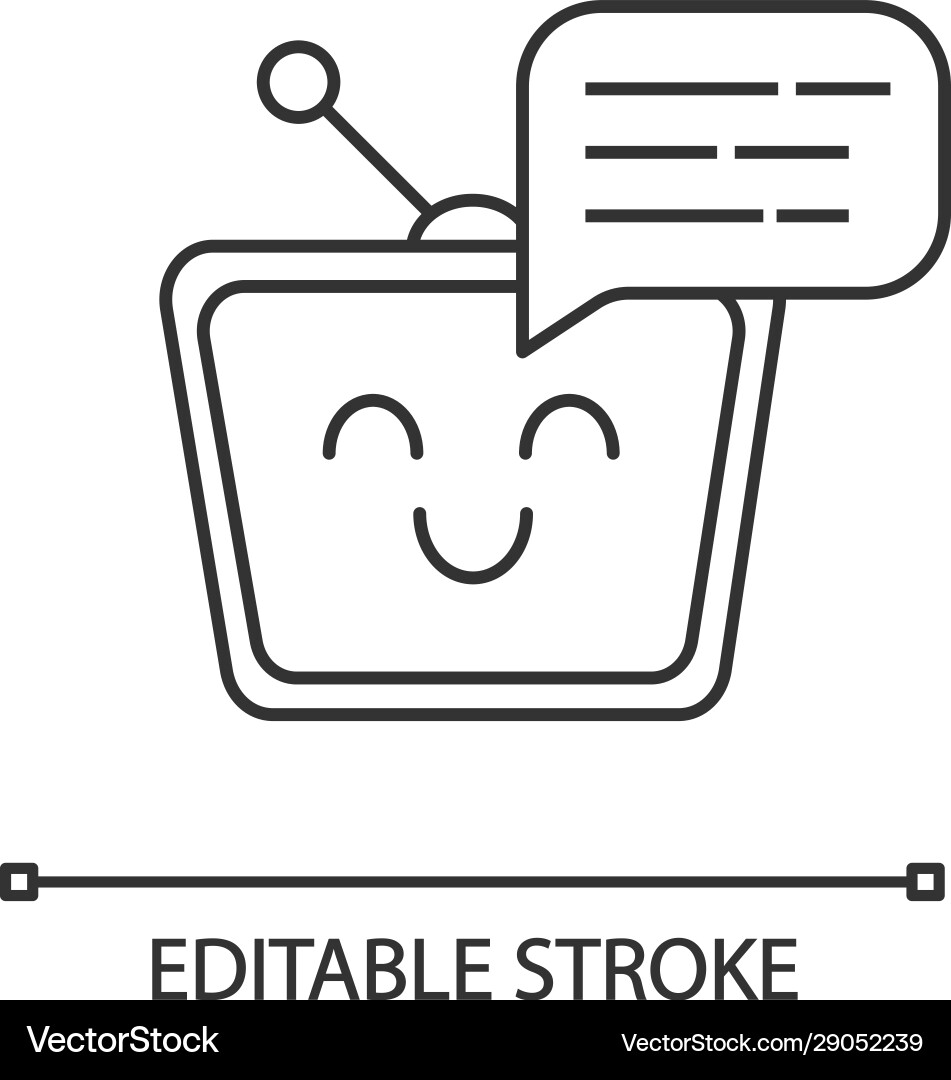 Chatbot message linear icon Chatbot message linear icon vector image