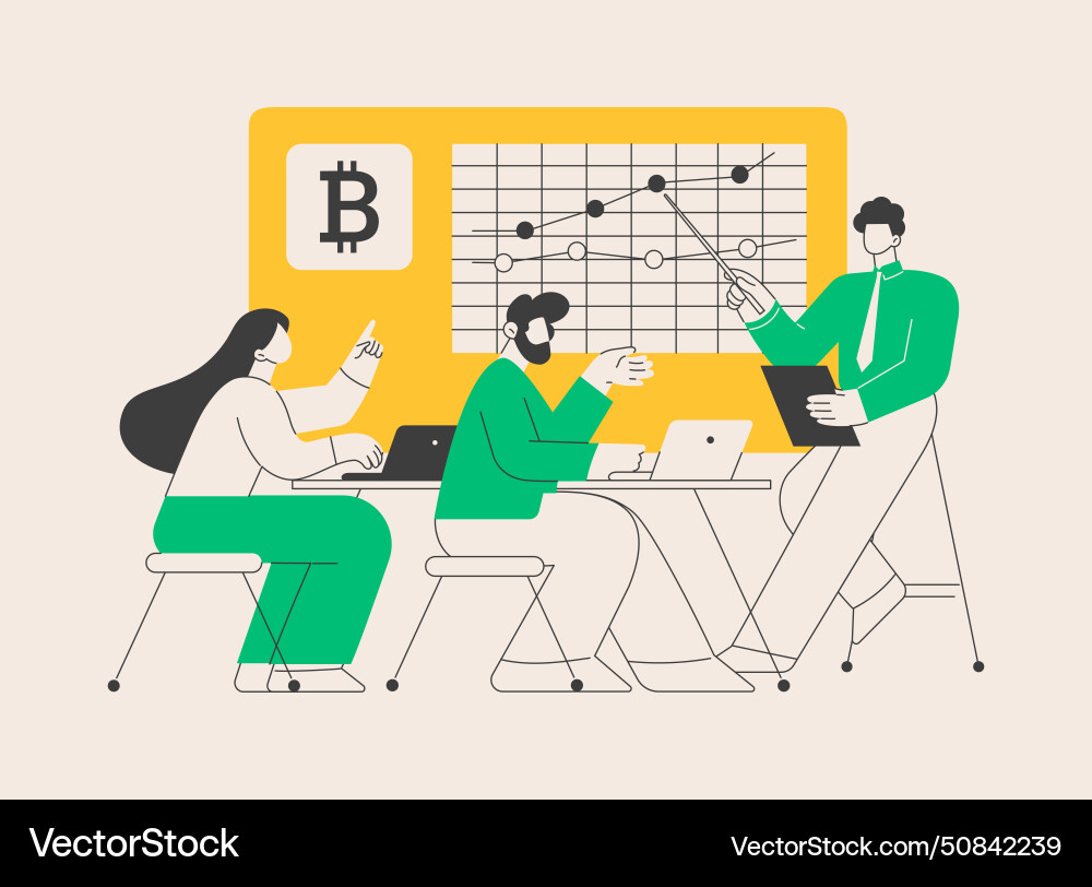 Cryptocurrency Trading Courses Abstract Concept Vector Image