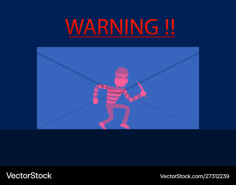 Detected hacker in phishing mail Detected hacker in phishing mail vector image