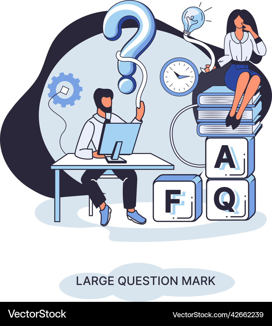 Ladge question mark problem and solution concept Ladge question mark problem and solution concept vector image
