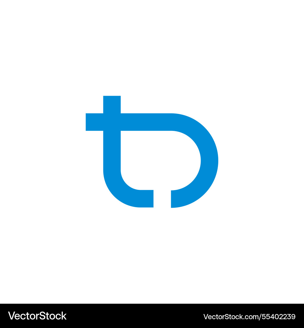 Letters td simple linked loop geometric logo Letters td simple linked loop geometric logo Vector Image
