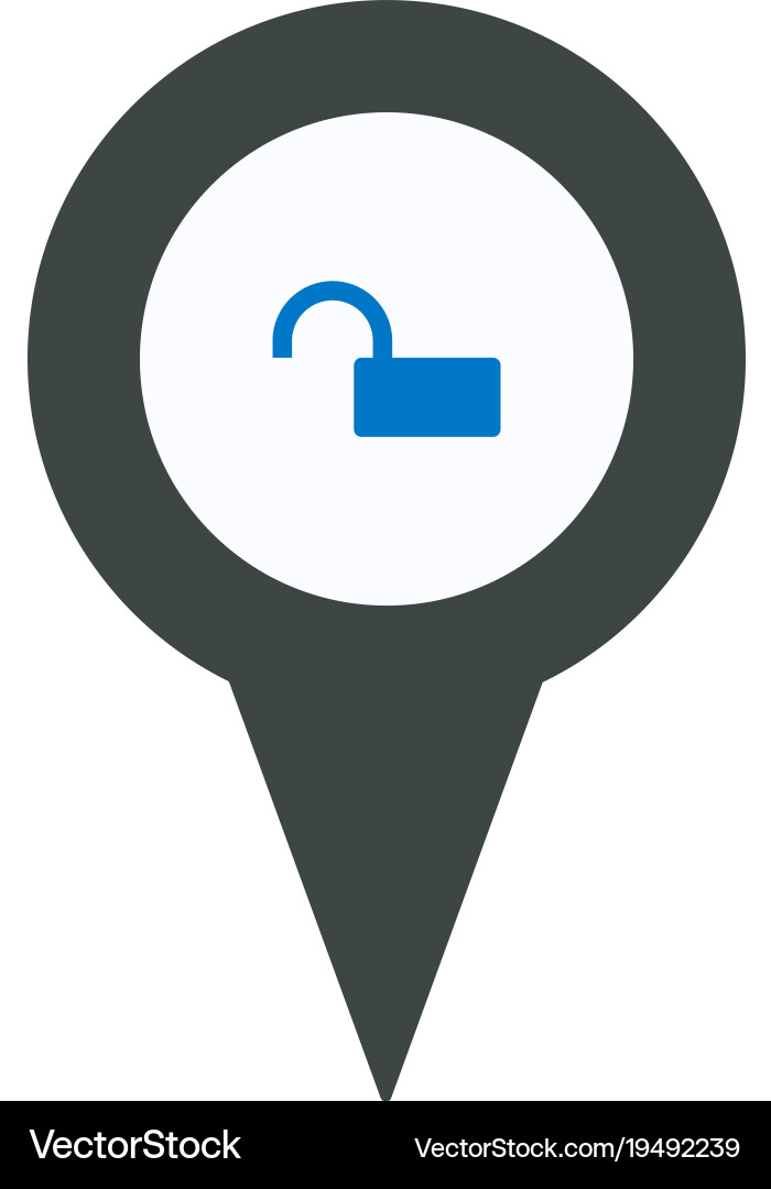 Location lock marker pin place pointer secure icon Vector Image