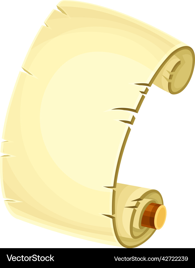 Old scroll or roll of papyrus parchment paper Old scroll or roll of papyrus parchment paper vector image
