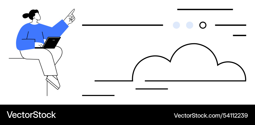 Remote working professional using a laptop while Remote working professional using a laptop while vector image