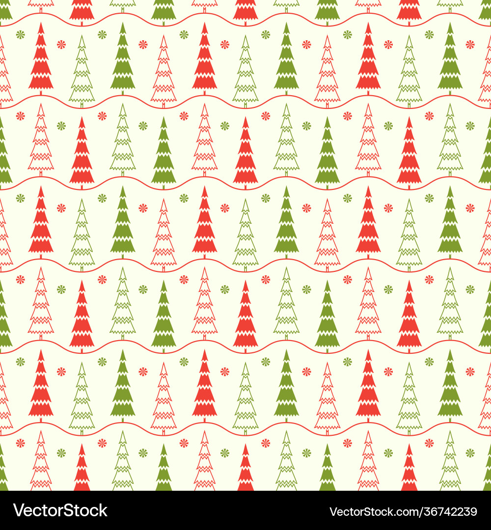 Seamless pattern with fir trees vector image