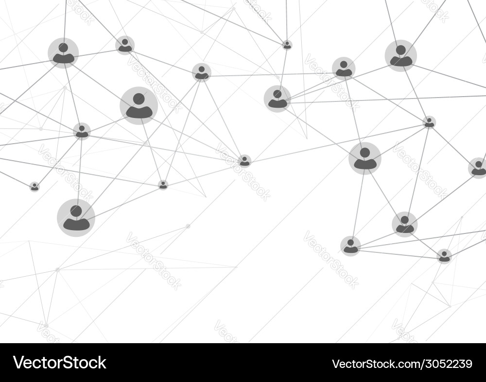 Social user network structure web background vector image