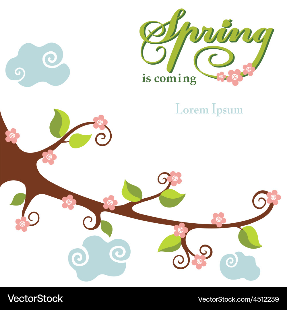 Spring flowering branch background Vector Image