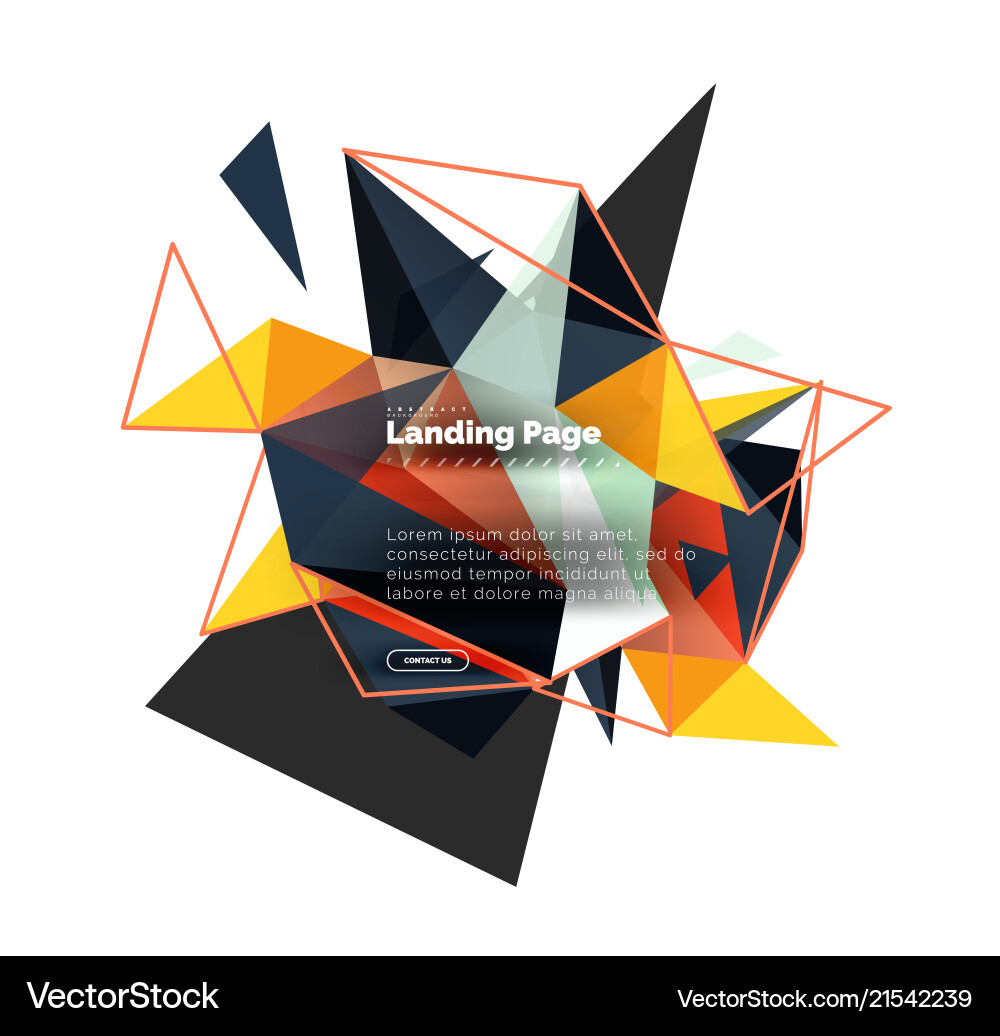 Triangular design abstract background landing Triangular design abstract background landing vector image