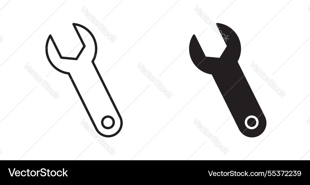 Wrench icon set in thin line for web Vector Image