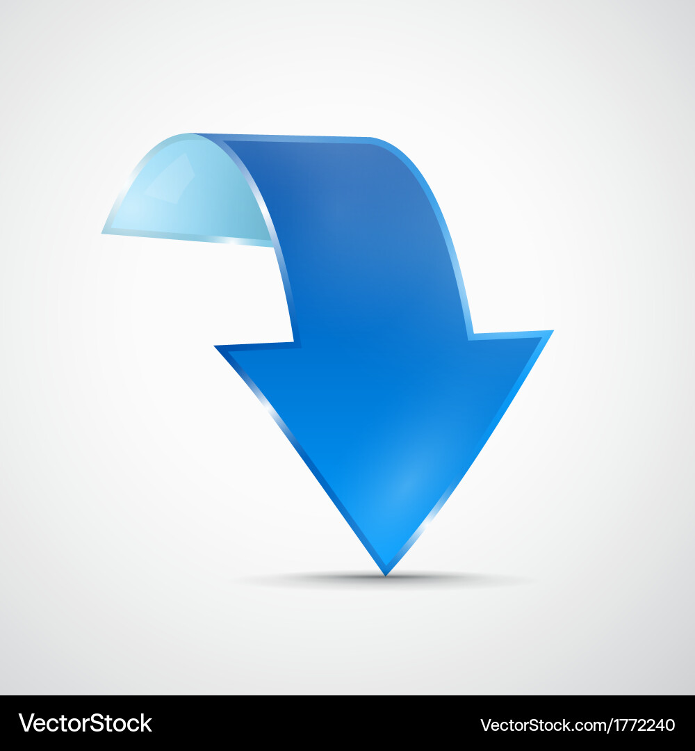 Abstract 3d blue arrow icon – Royalty-Free Vector | VectorStock, image size:1000x1080
