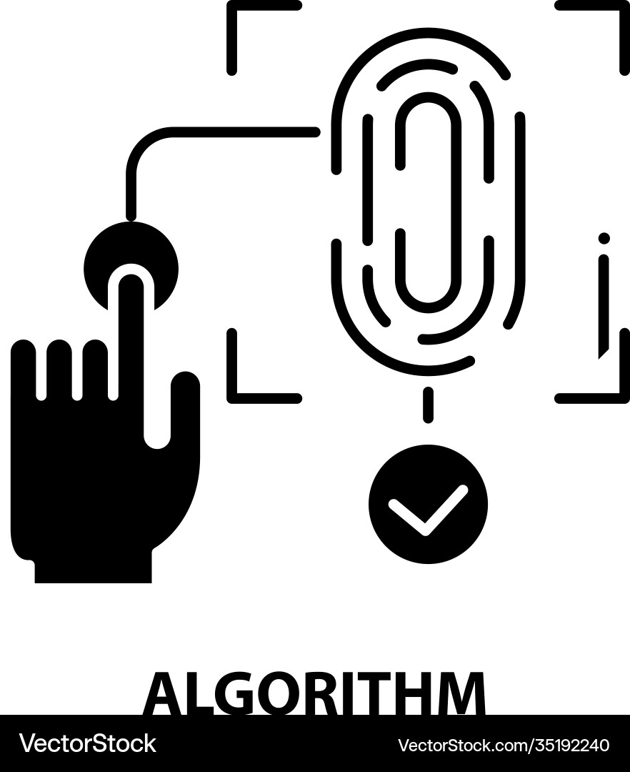 Algorithm icon black sign with editable Algorithm icon black sign with editable vector image