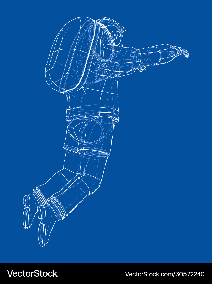Astronaut concept rendering 3d vector image