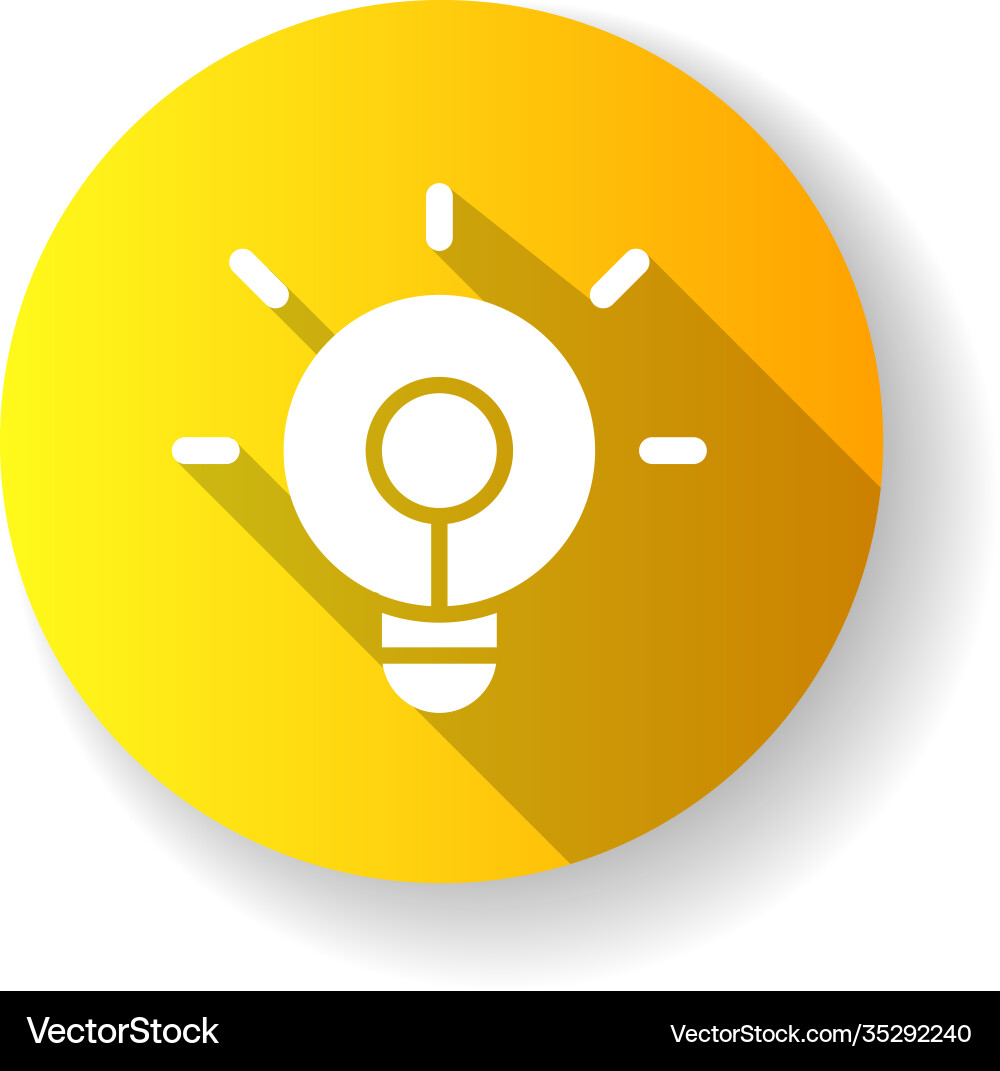 Bright yellow flat design long shadow glyph icon Bright yellow flat design long shadow glyph icon Vector Image