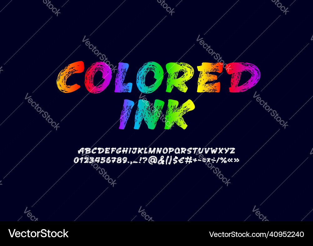 Brush handwritten font script alphabet4 vector image