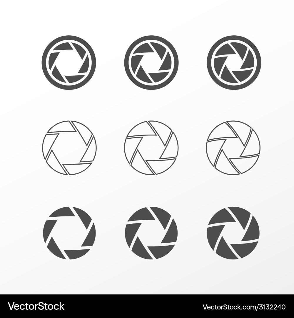 Camera Shutter Icons Set vector image