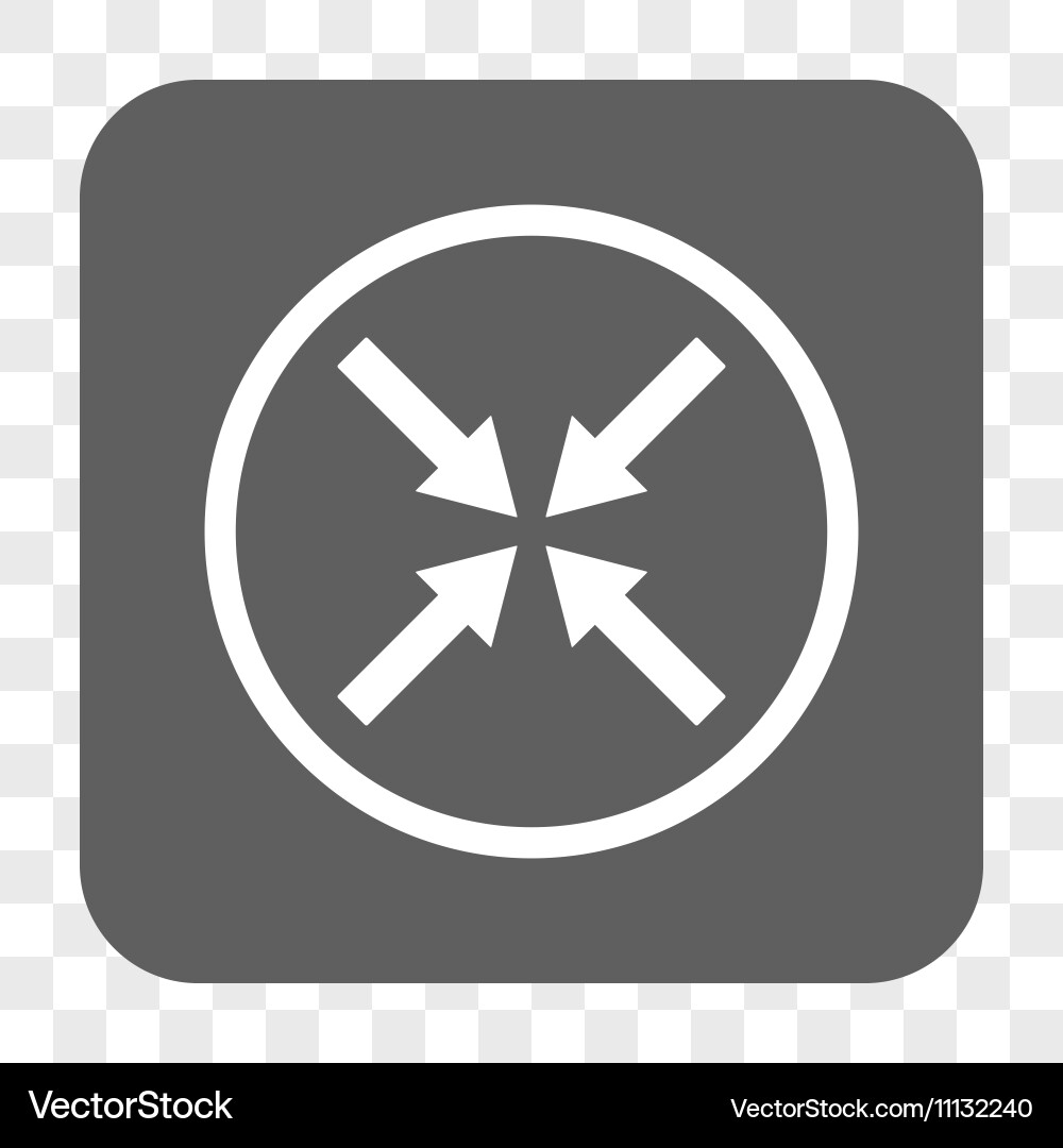 Center arrows rounded square button vector image