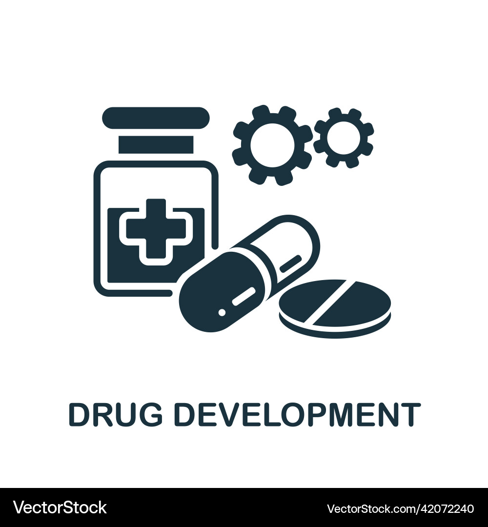 Drug development icon simple element from vector image