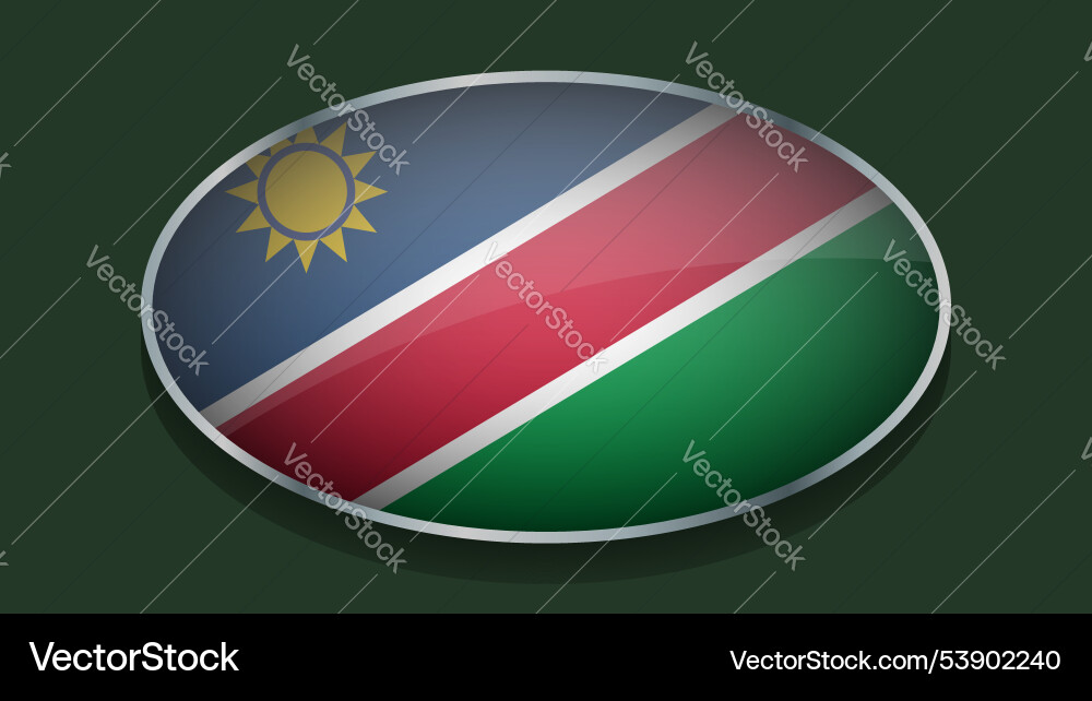 Eclipse shape of namibia flag with original color vector image
