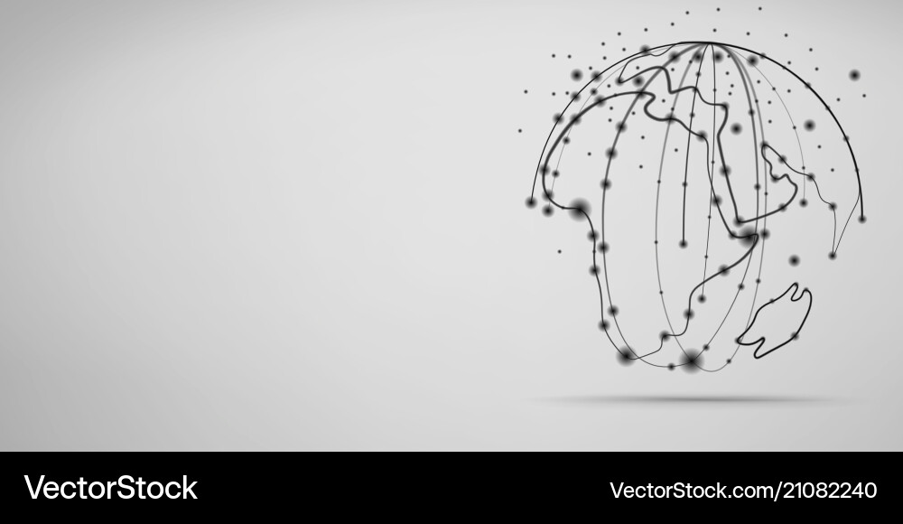 Global network connection visualization Global network connection visualization vector image