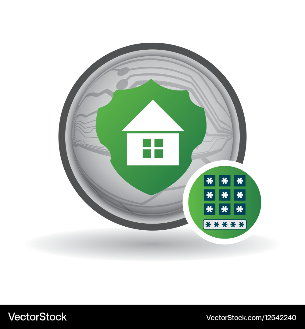 Home security password monitoring button vector image