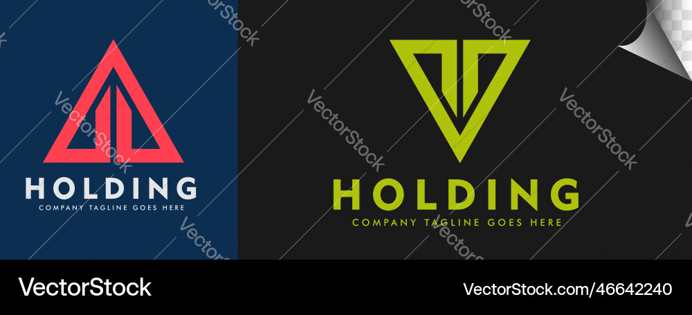 Logotype combination initial letter a v triangle vector image