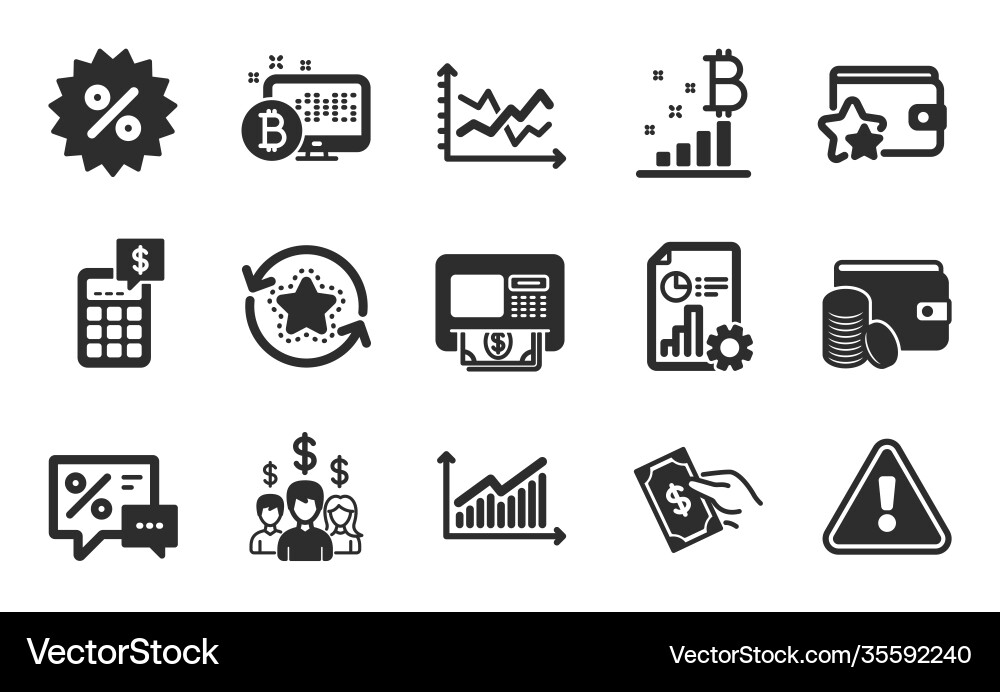 Loyalty program payment method and graph icons Loyalty program payment method and graph icons vector image