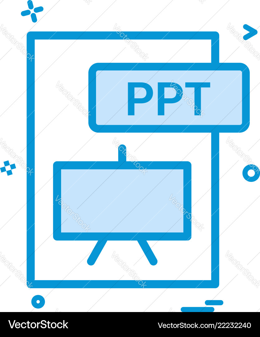 Ppt file format icon design Ppt file format icon design vector image