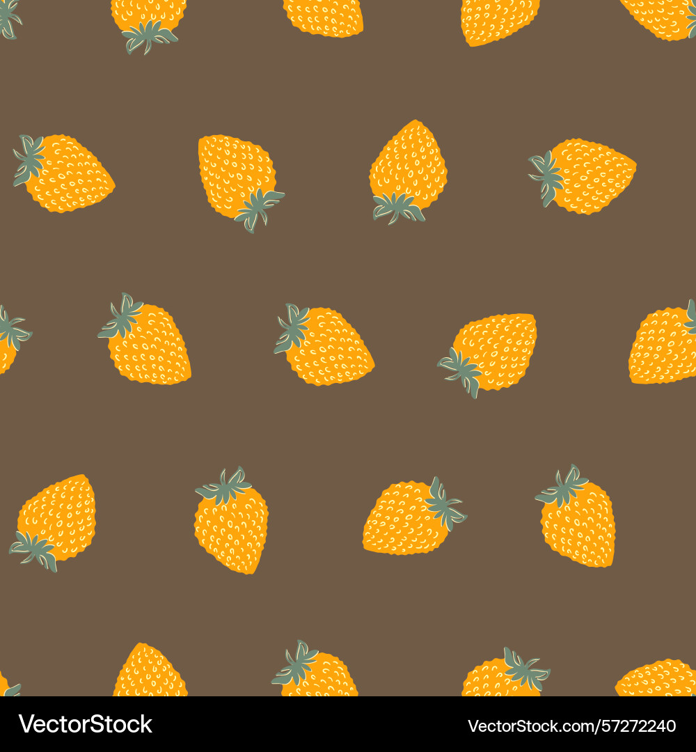Seamless pattern with strawberry on color Vector Image