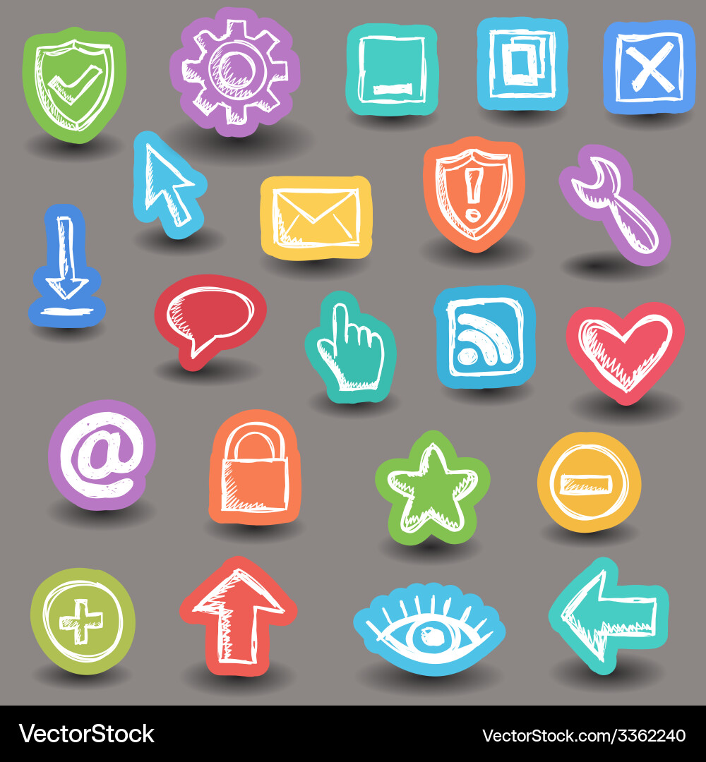 Set of internet web icons Vector Image