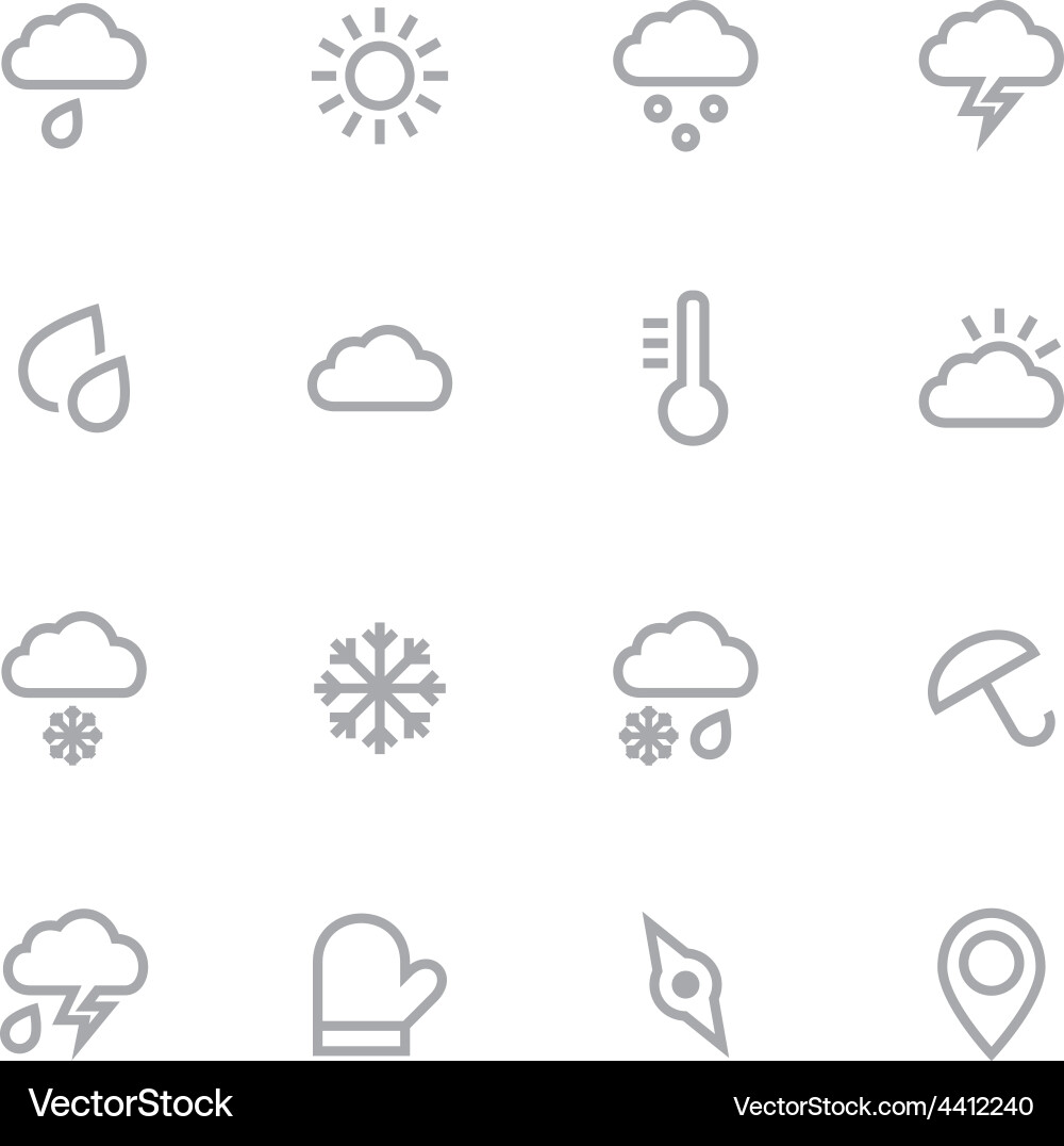 Set outline weather icons for web and mobile Vector Image